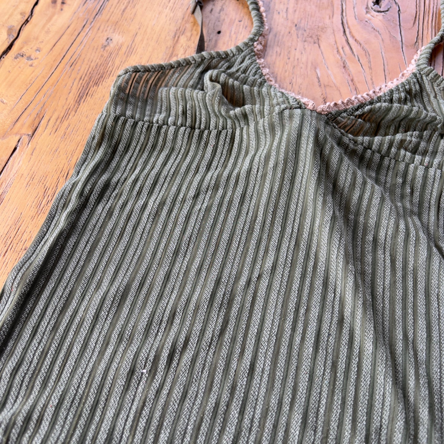 sheer khaki cami