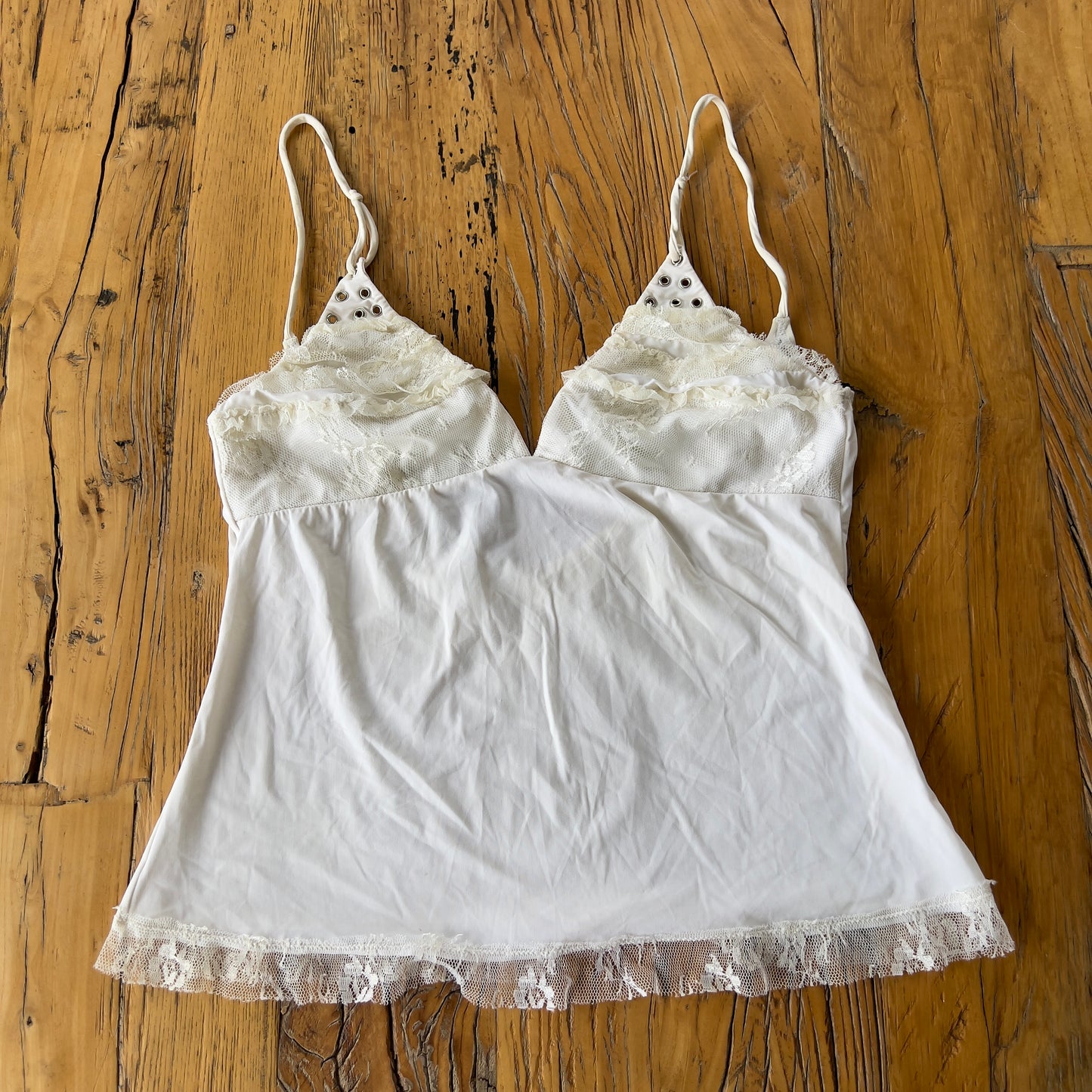 white lace cami