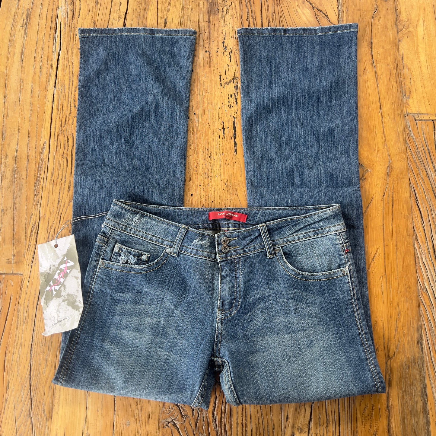 baggy bootcut denim jeans