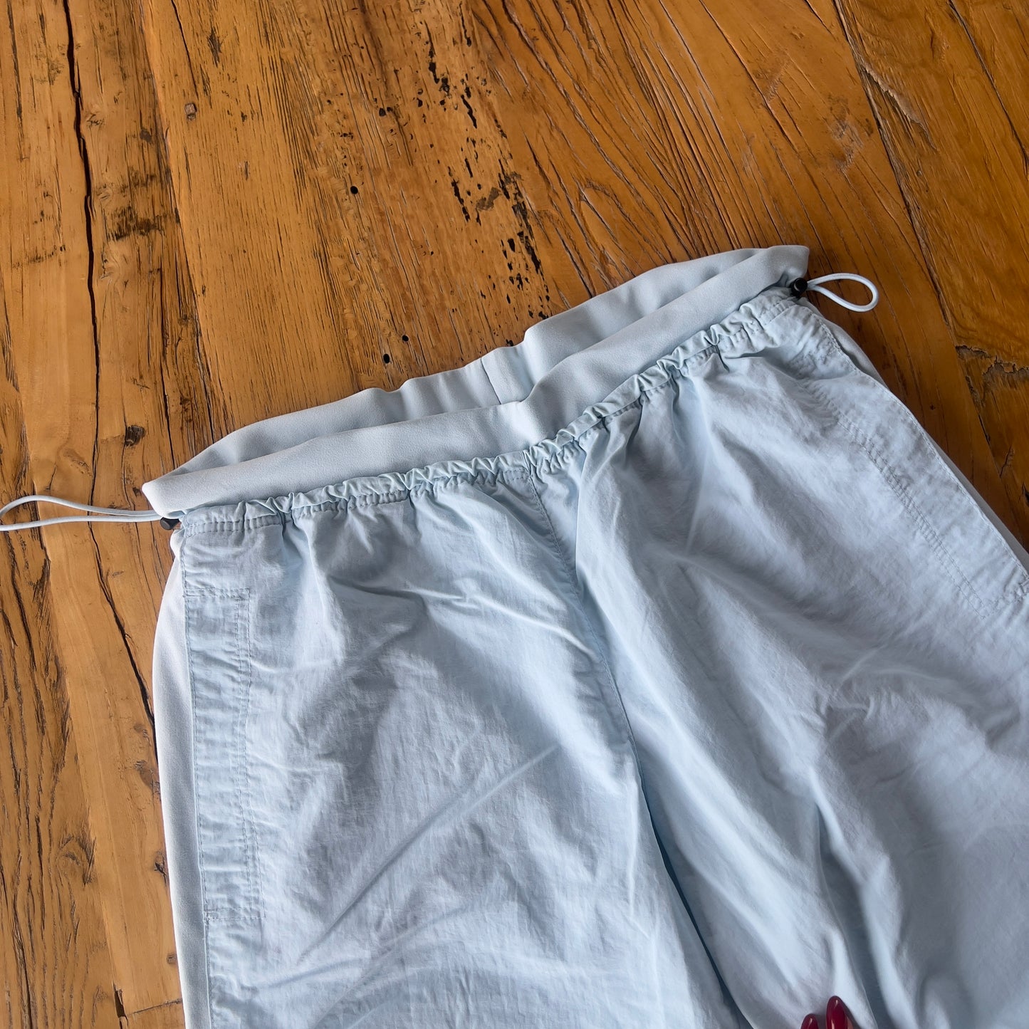 blue track short pants