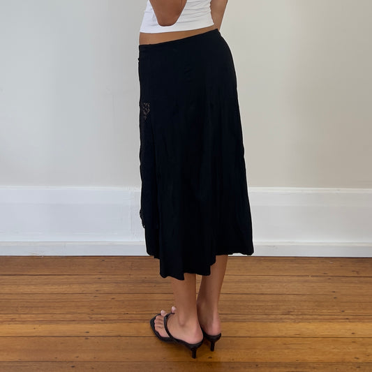 black/pink midi skirt