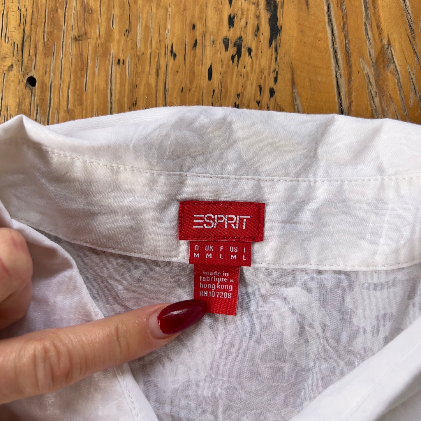 white reworked ruched shirt