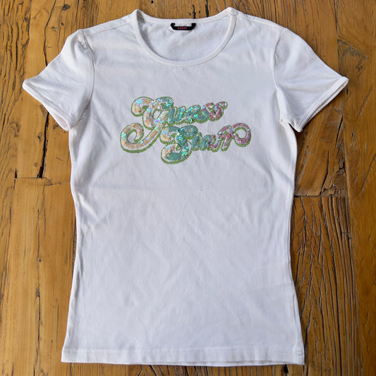y2k sequin Guess baby tee