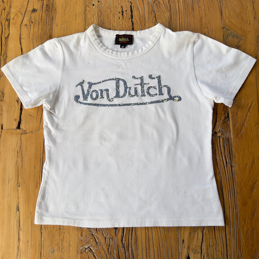 y2k Von Dutch baby tee