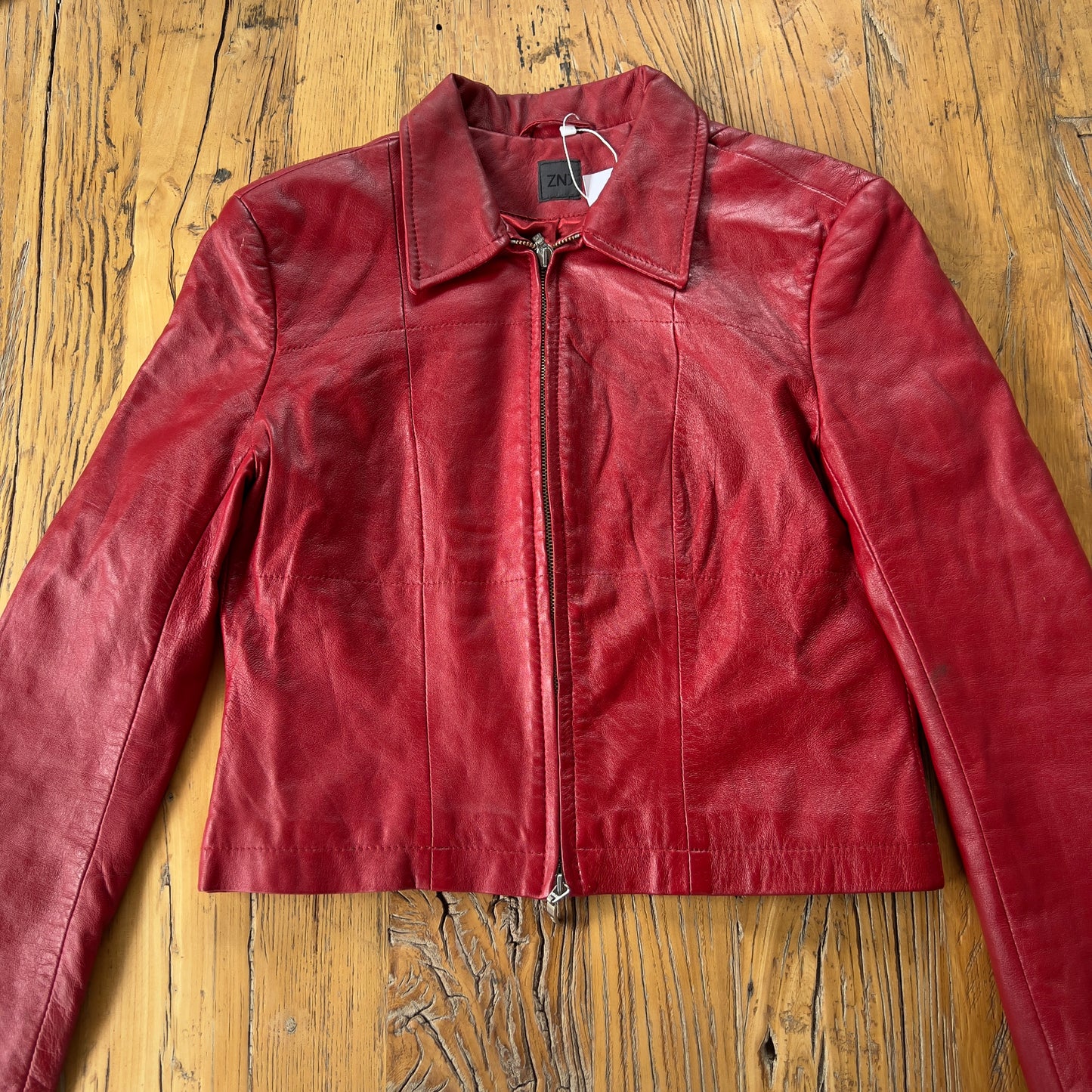 red leather jacket