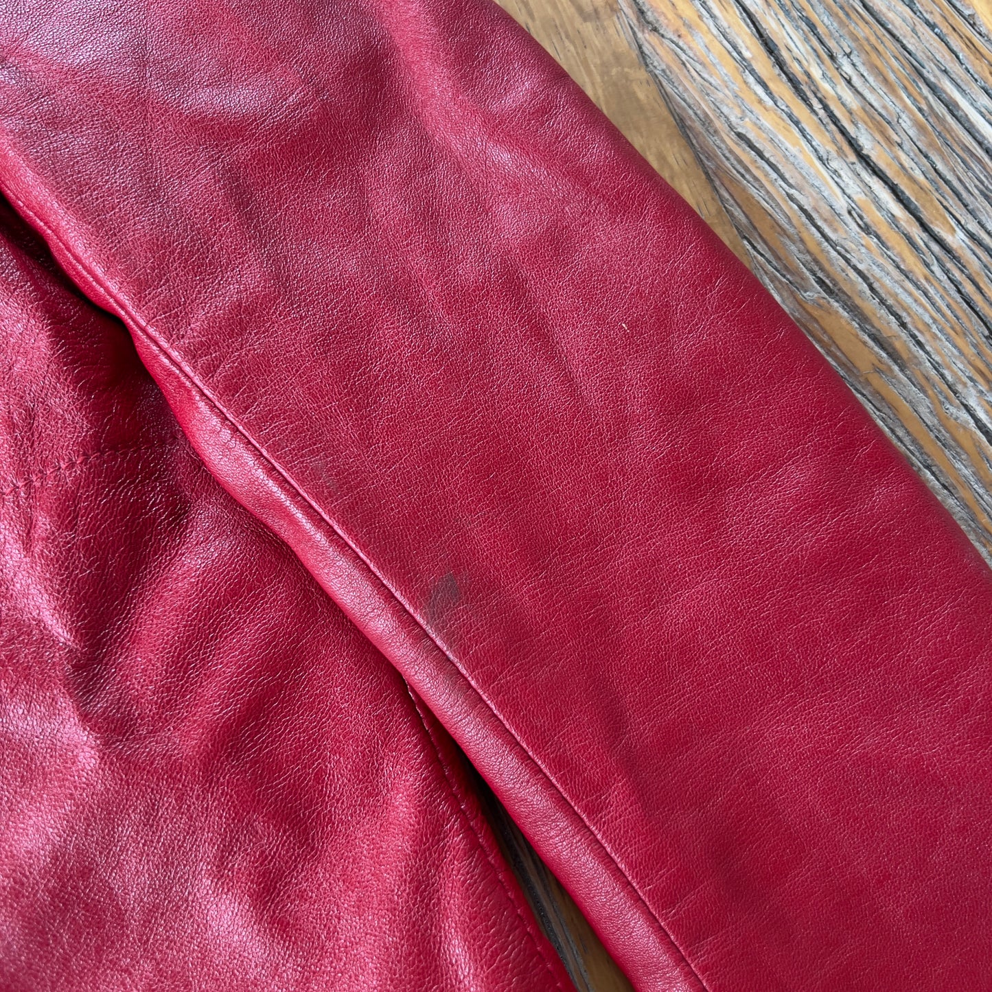 red leather jacket