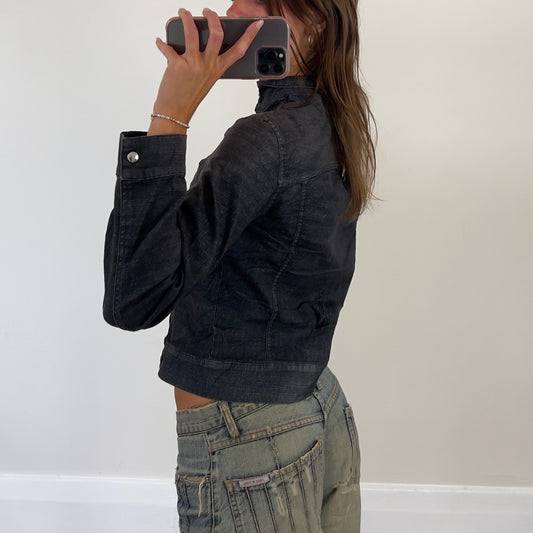 lightweight zip up denim jacket