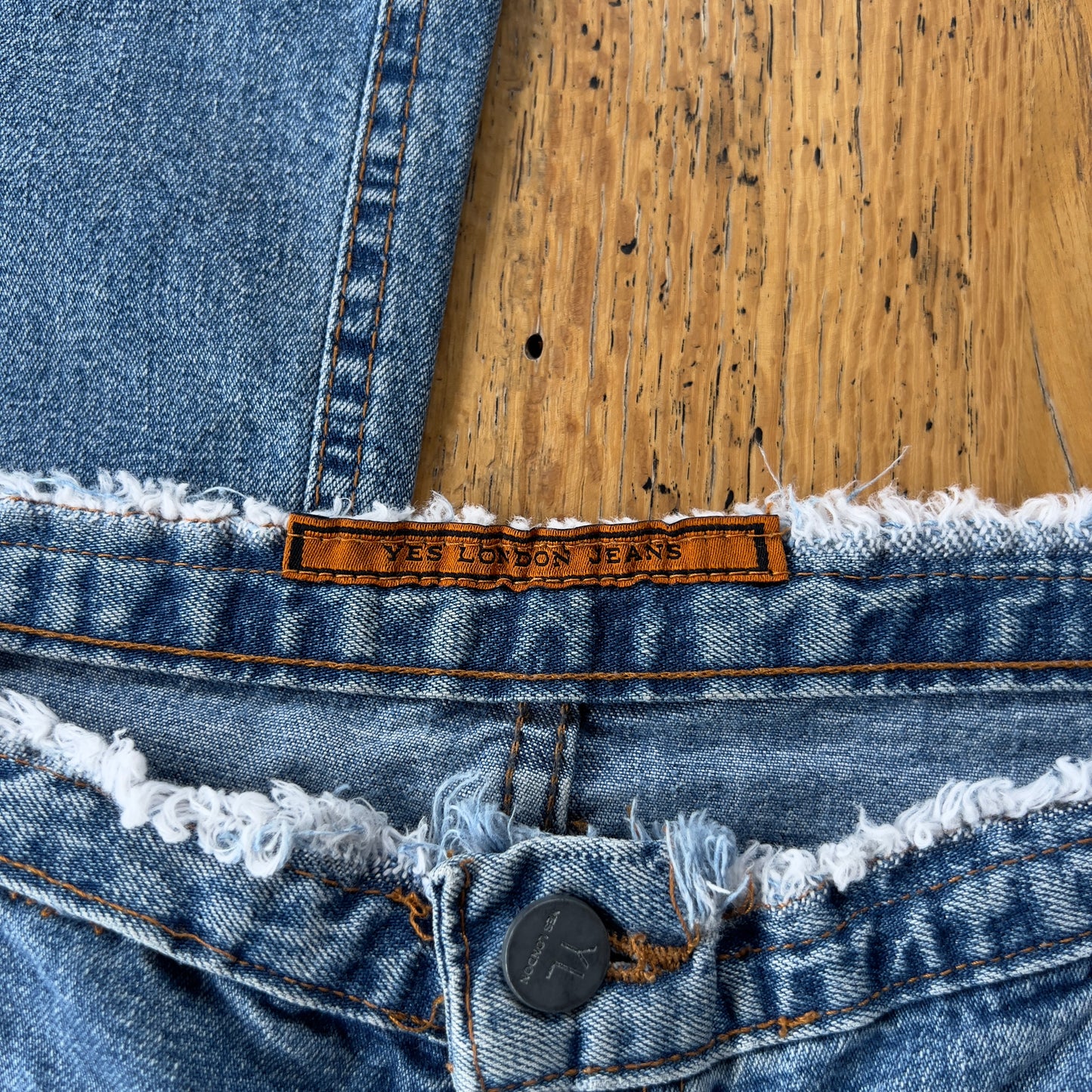 floral painted denim jeans