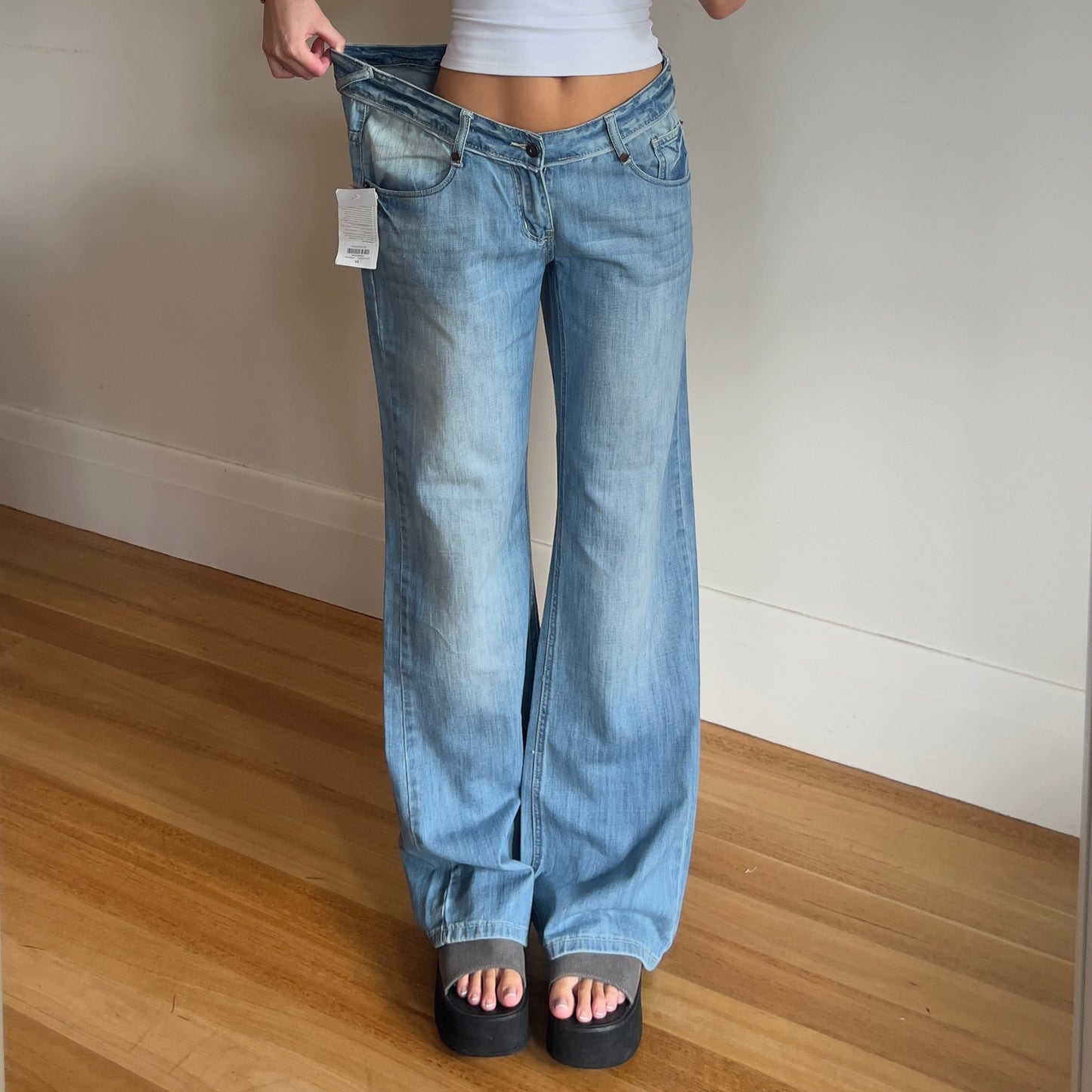 wide leg denim jeans