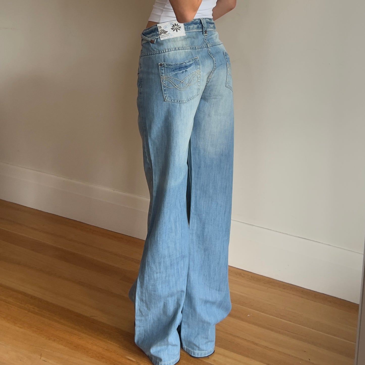 wide leg denim jeans