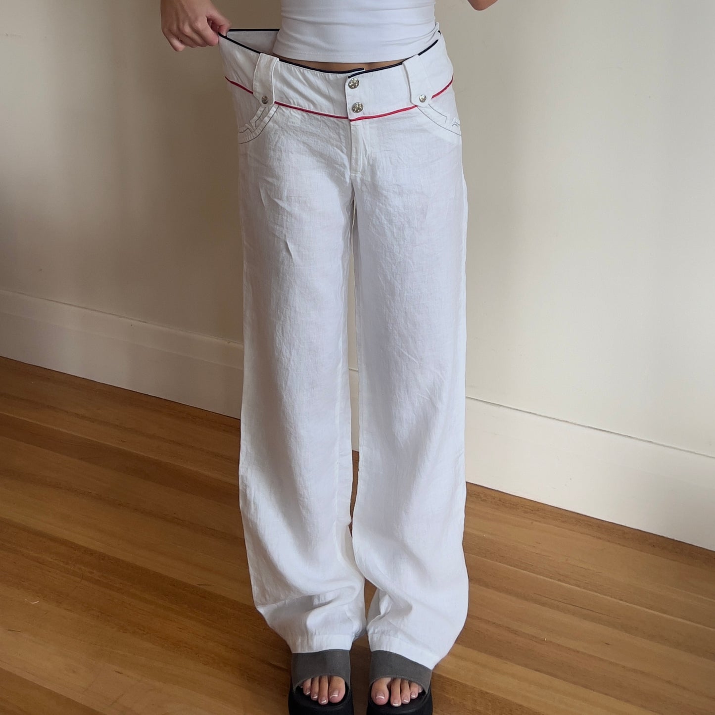 deadstock white linen pants