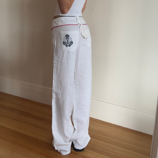 deadstock white linen pants