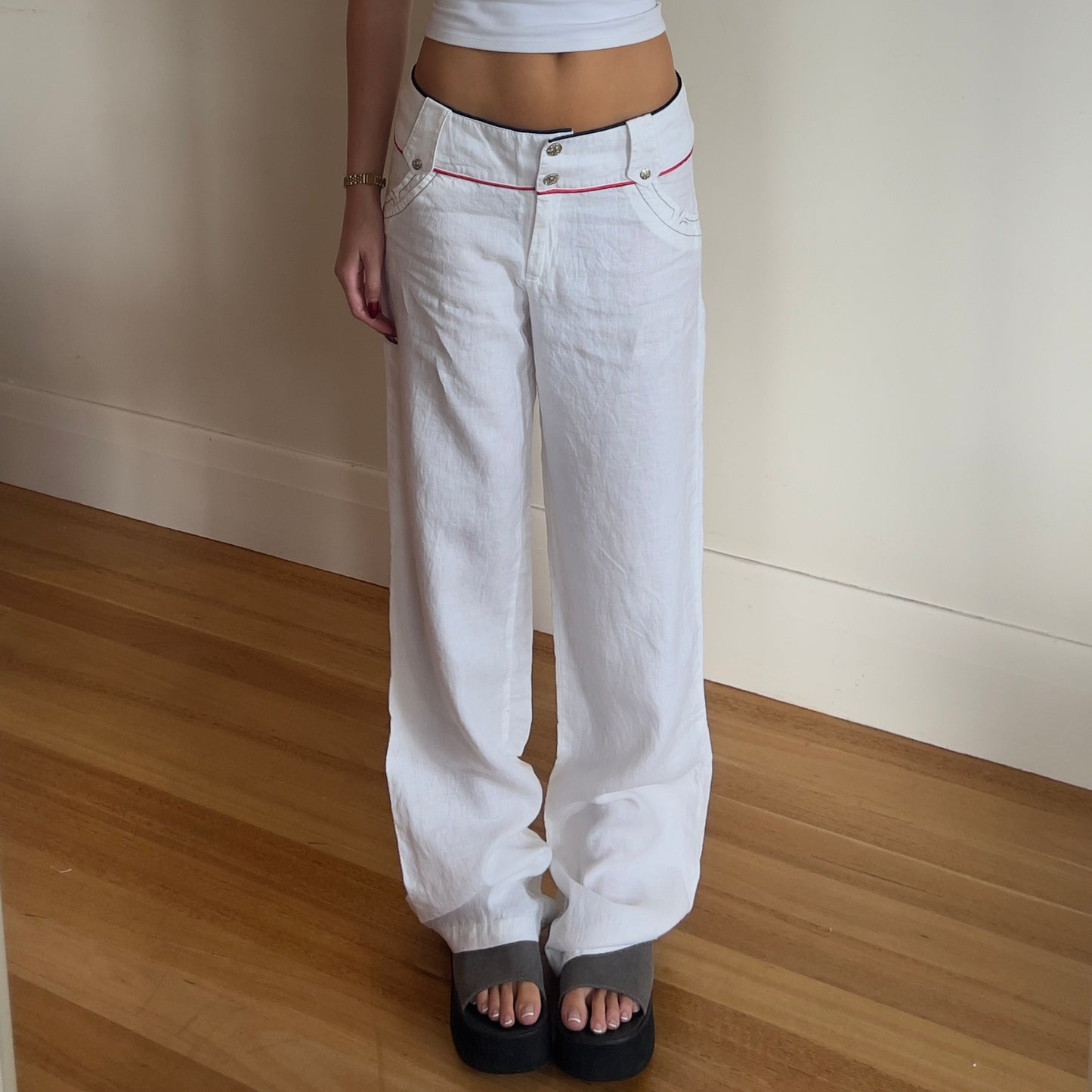 deadstock white linen pants