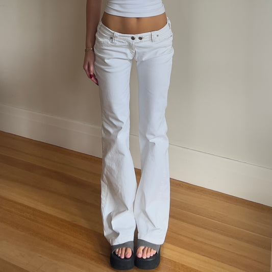white low rise jeans