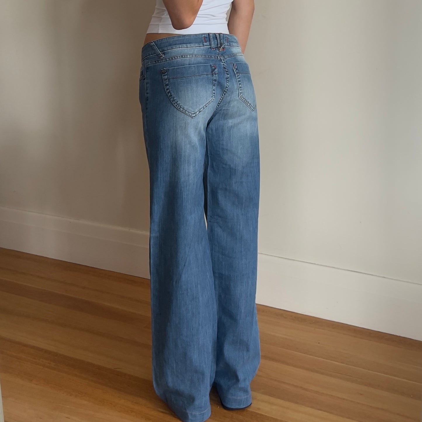 low rise baggy denim jeans