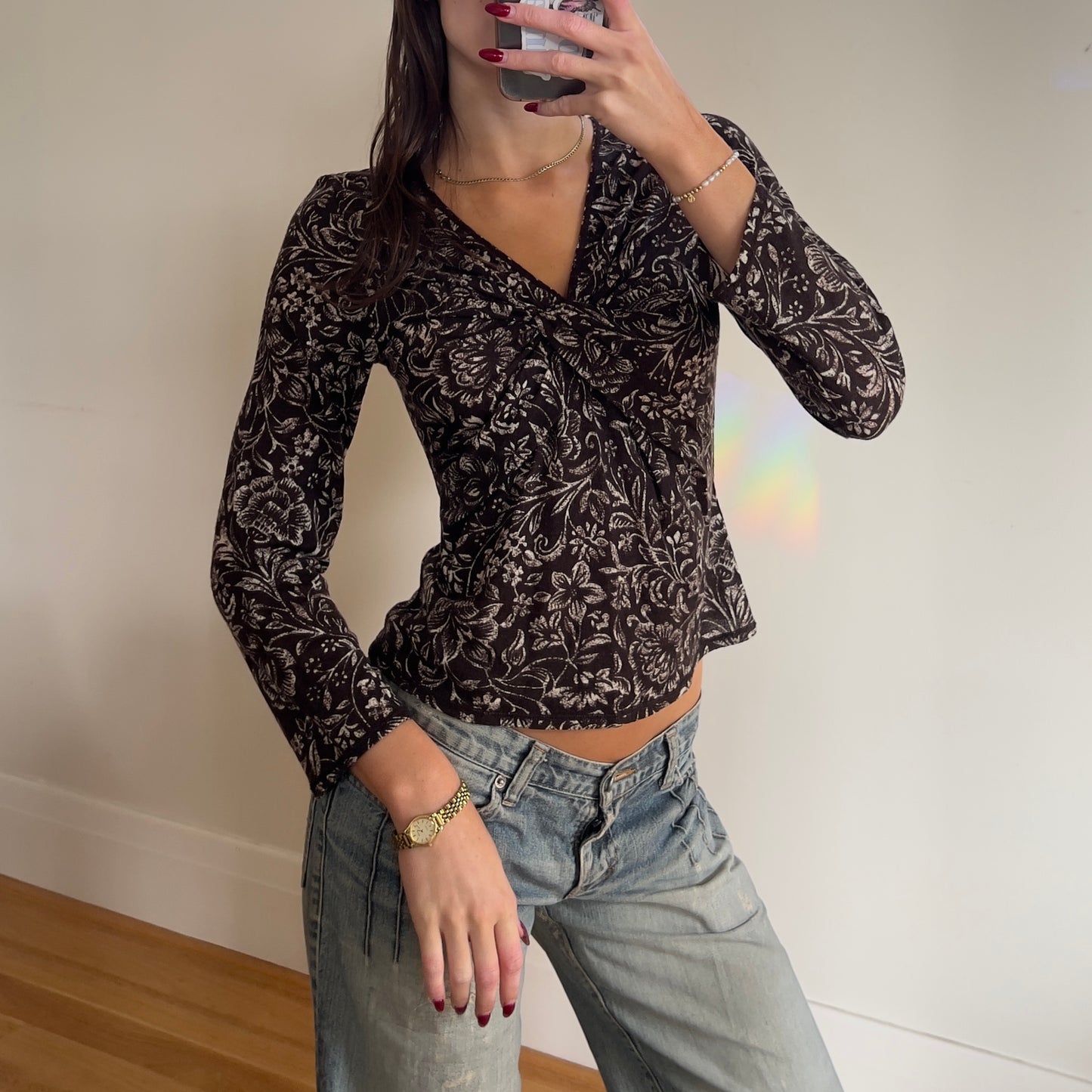 floral wool long sleeve