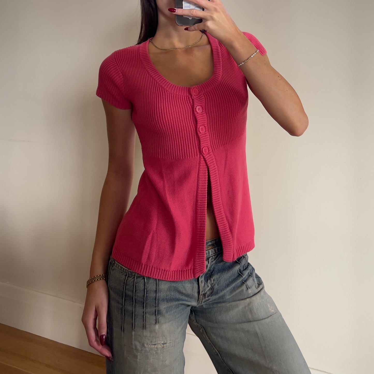 pink baby doll knit