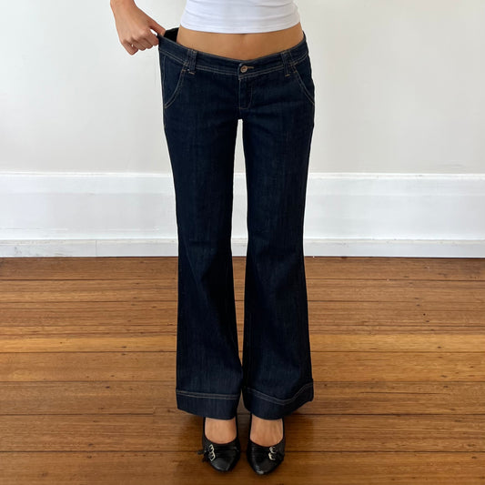 dark denim flared jeans