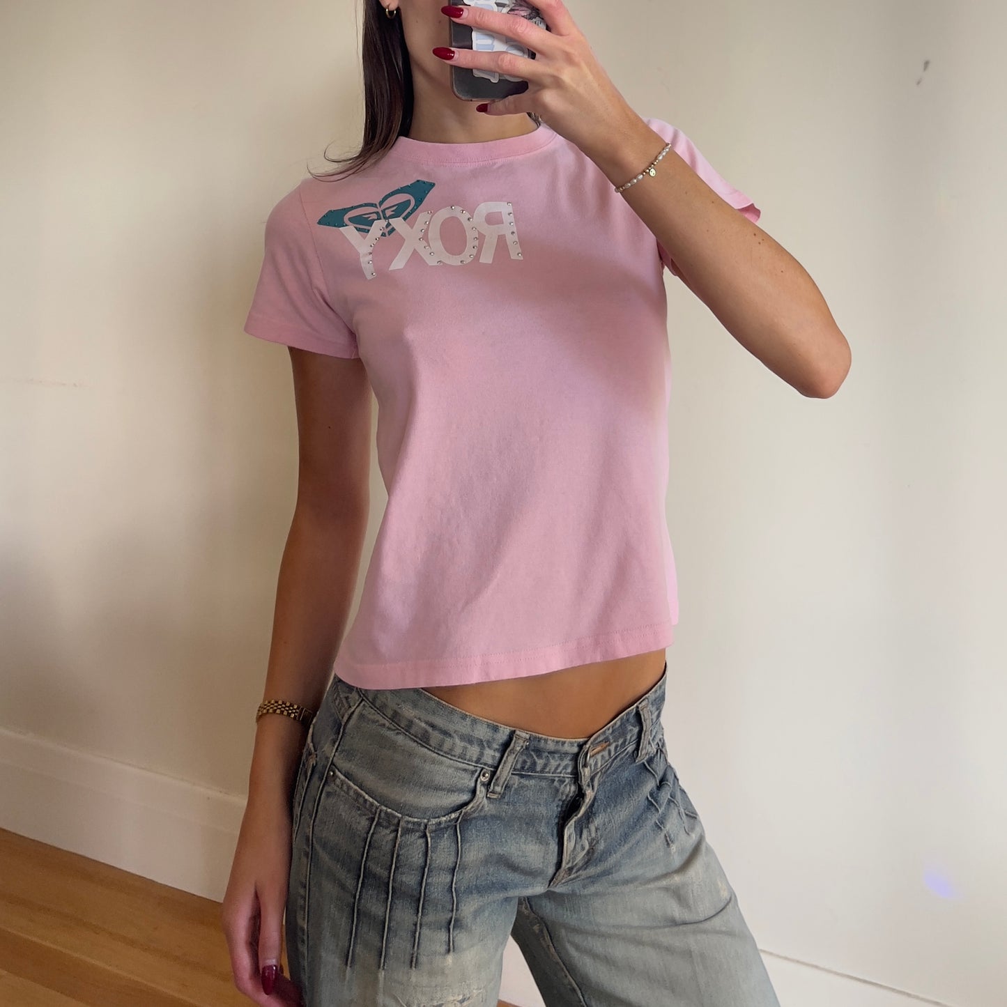 2000s graphic Roxy tee