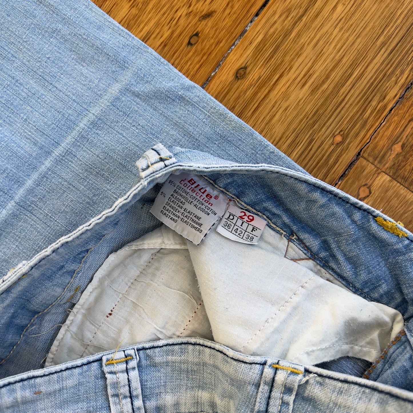 light wash denim jeans