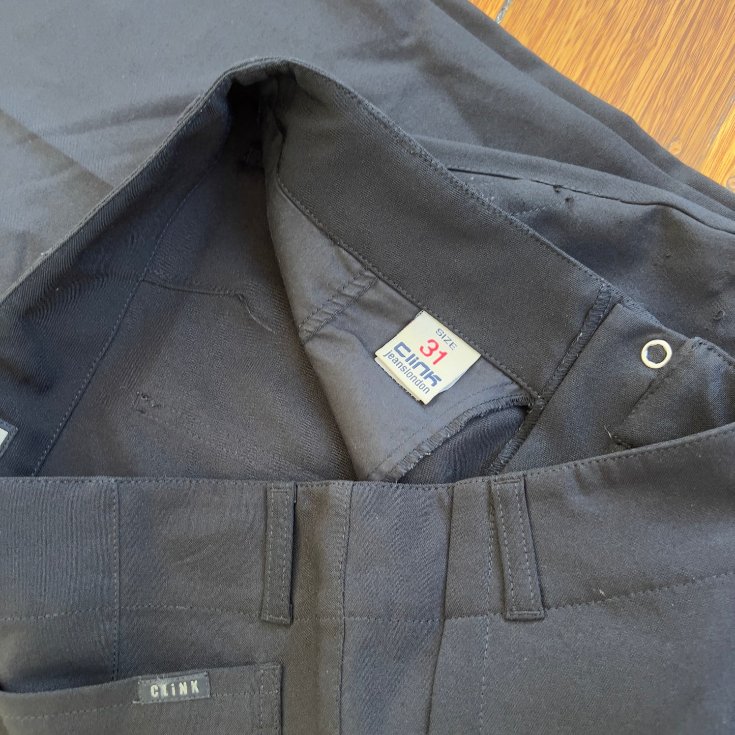 black wide leg trousers