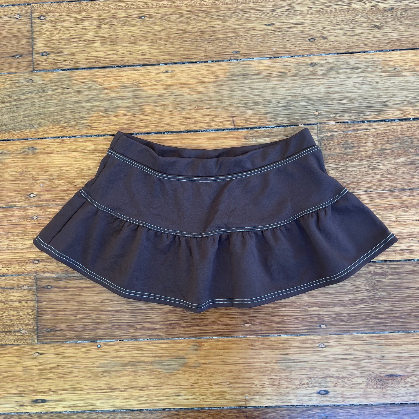 brown mini skirt