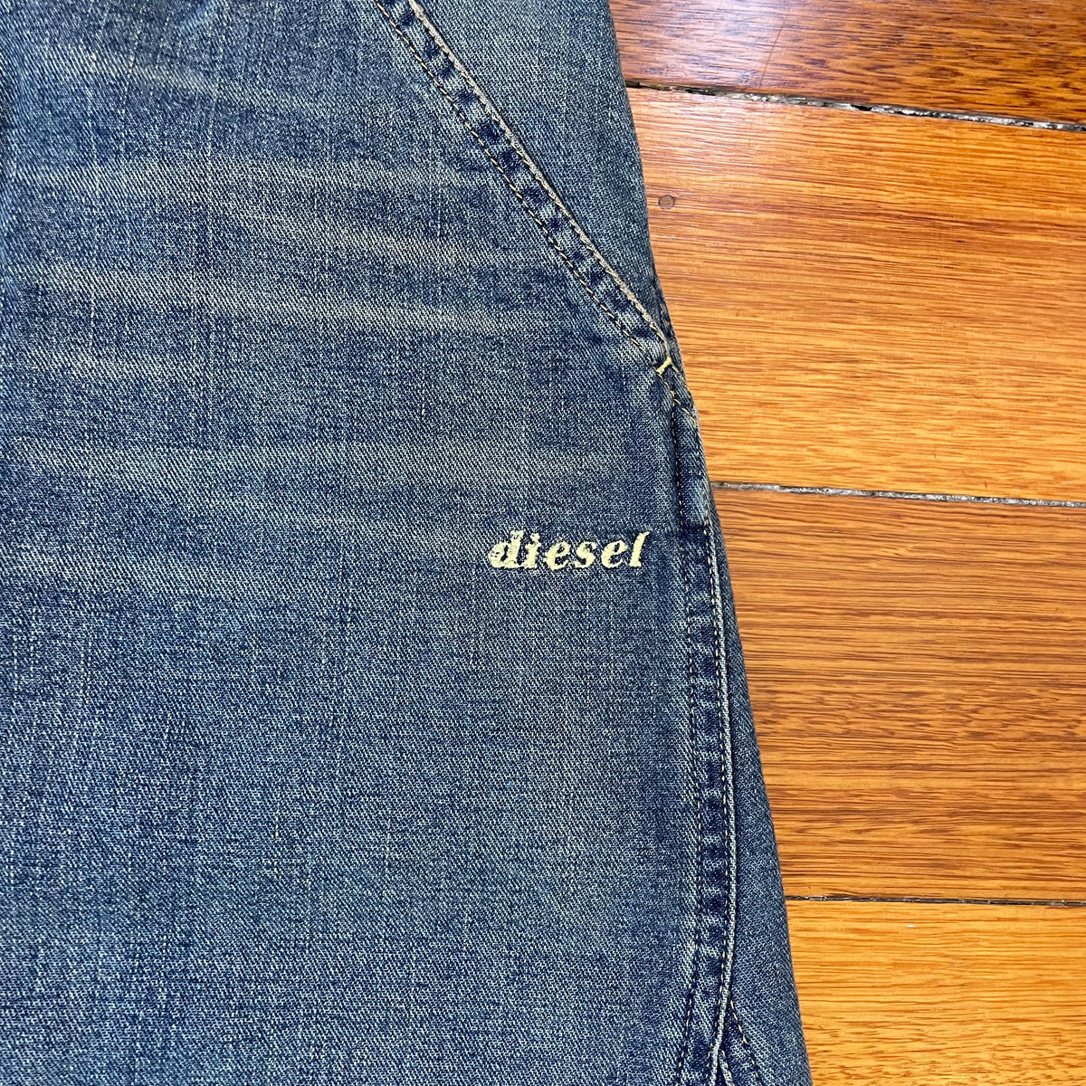 denim midi skirt