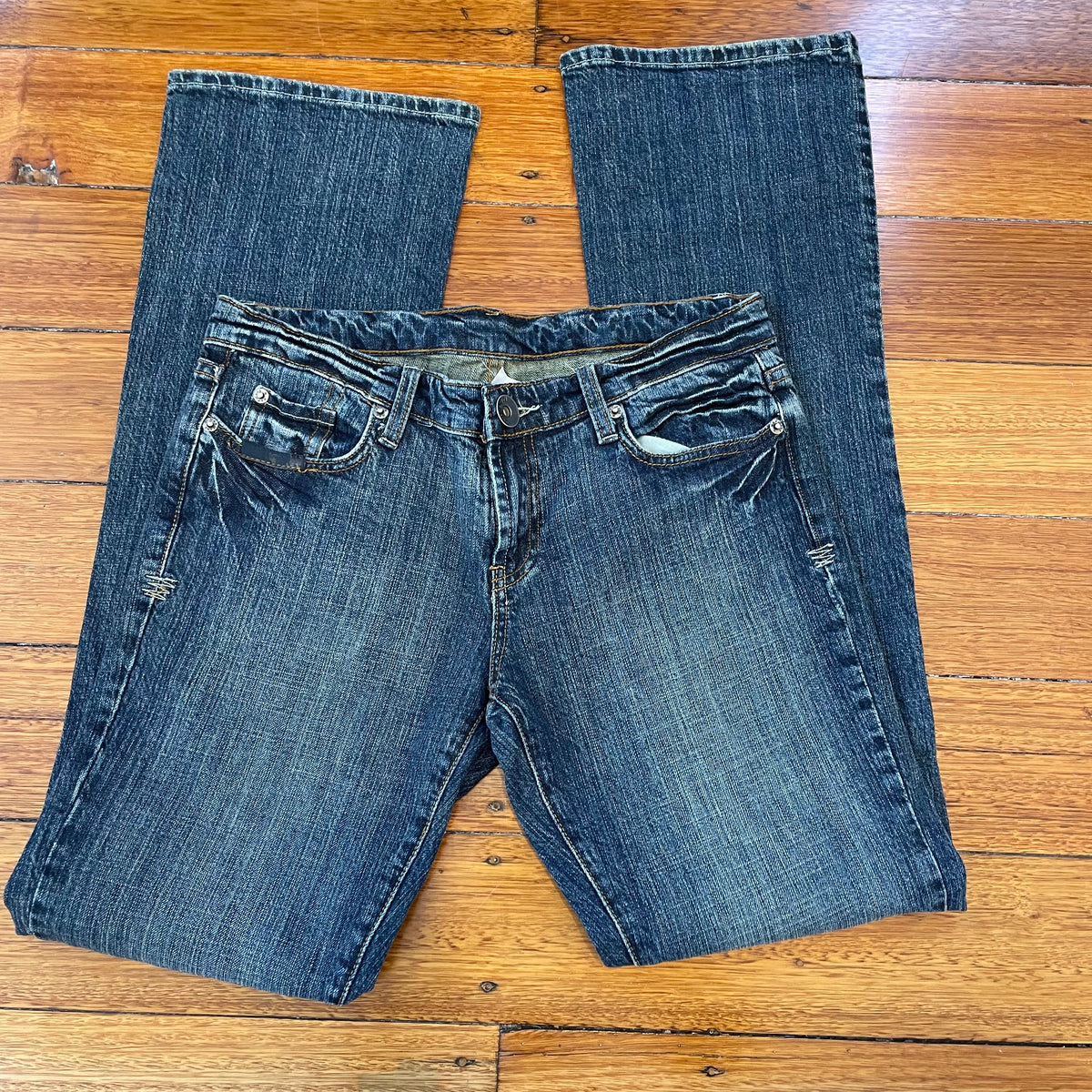 dark denim bootcut jeans