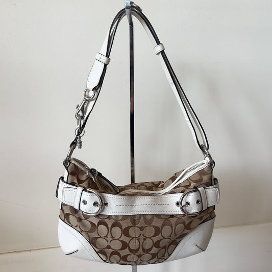 white signature Coach bag