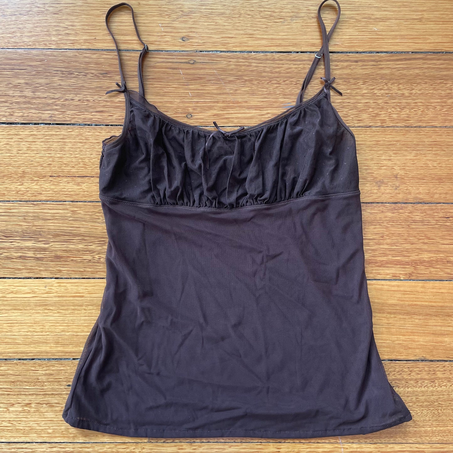 brown mesh cami