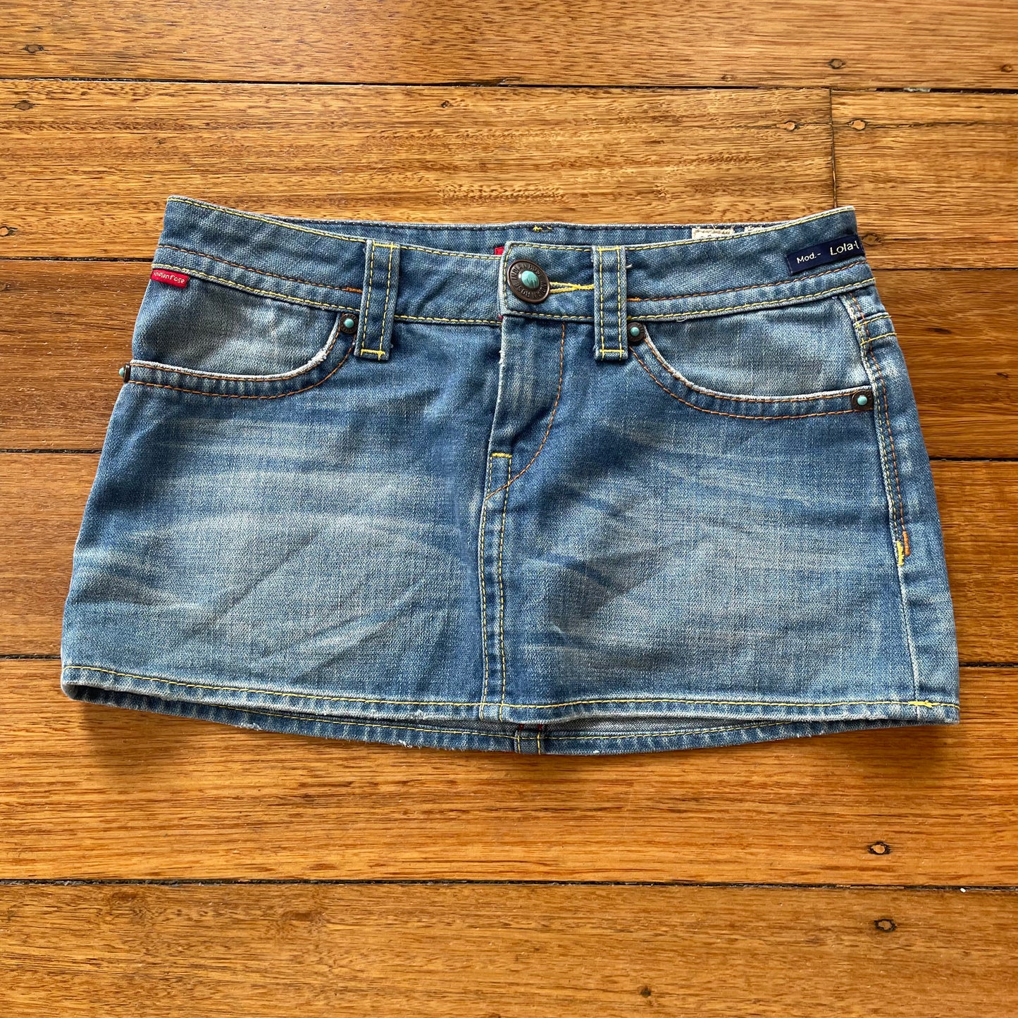 denim mini skirt