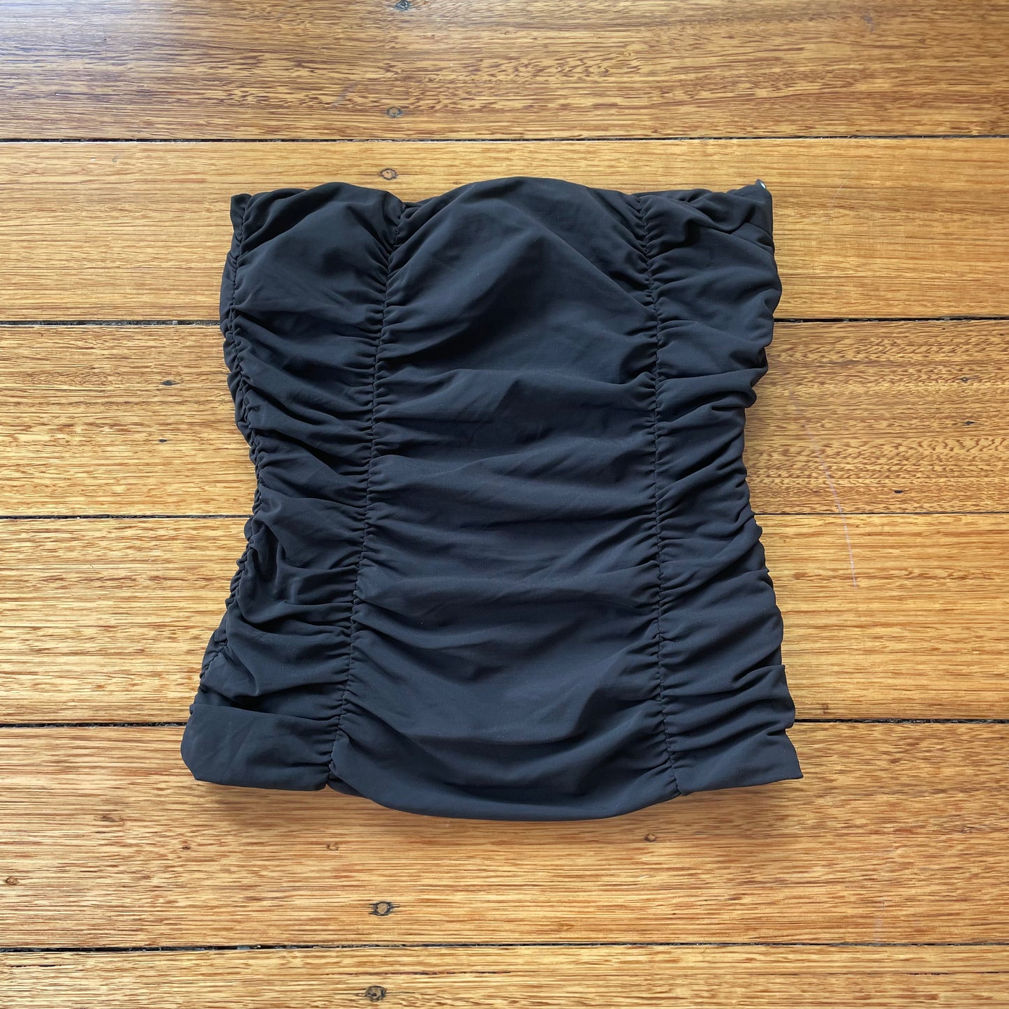 ruched strapless tube top