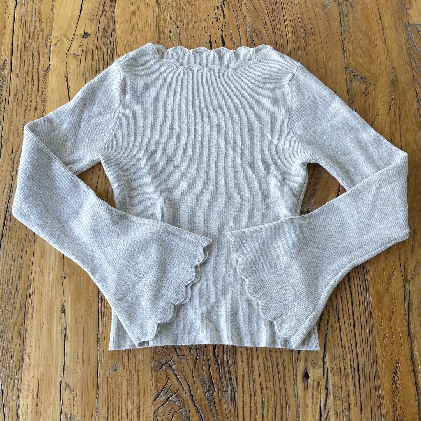 flared sleeve knit sweater