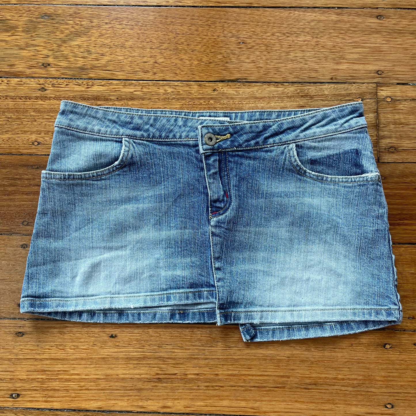 light denim mini skirt