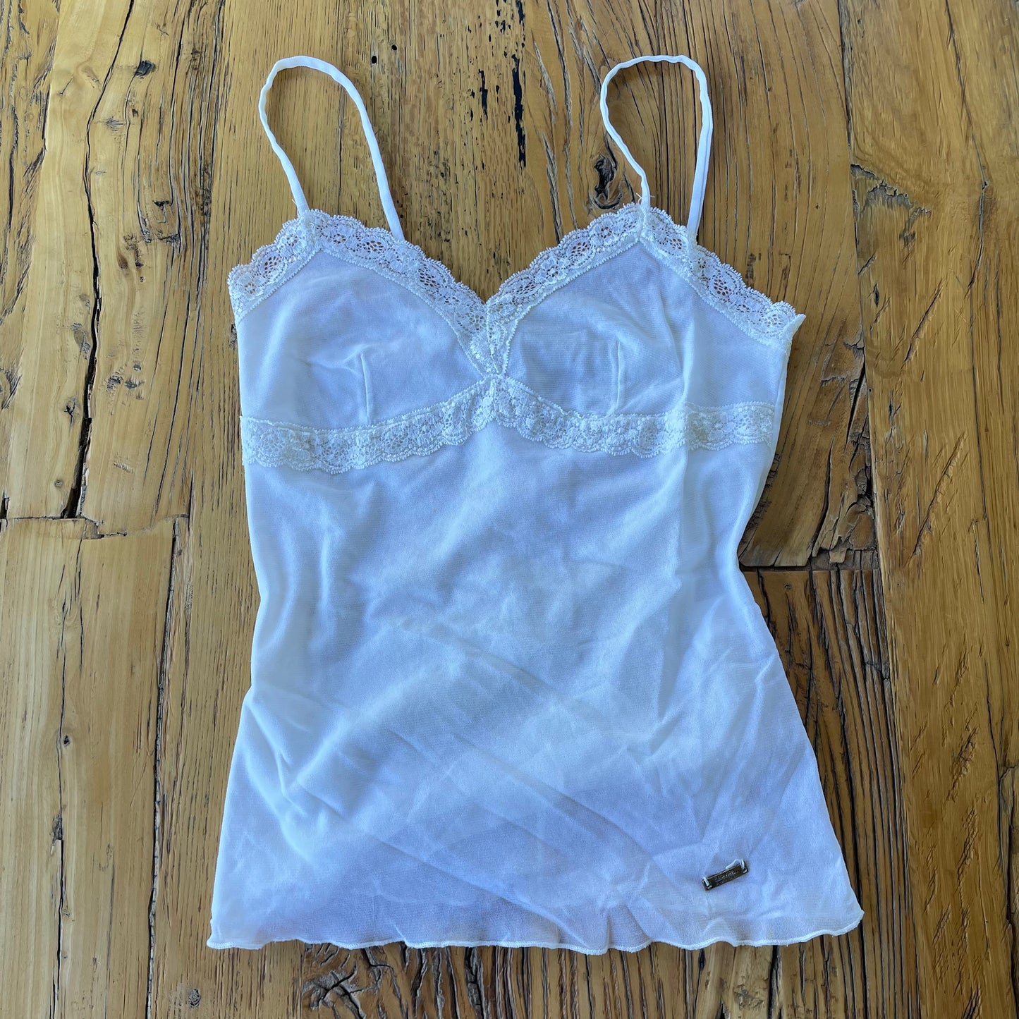 white mesh cami