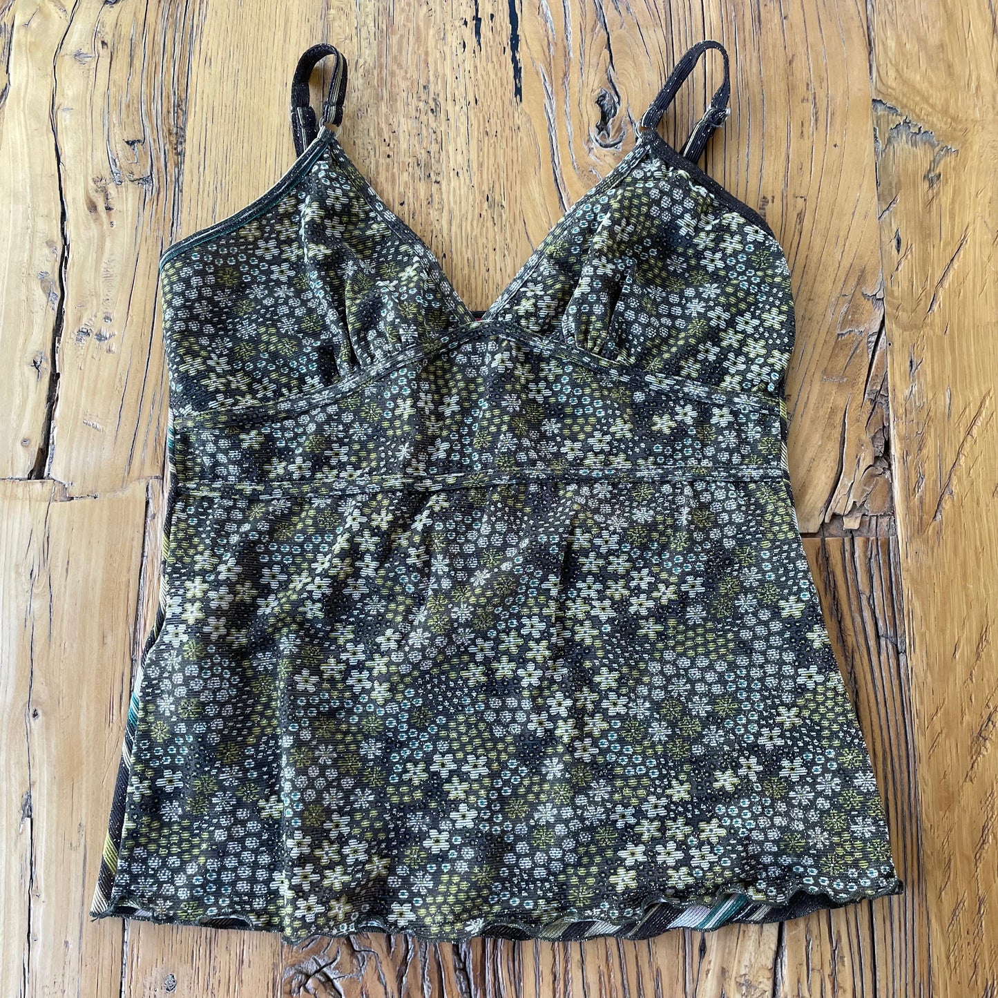 floral/stripe print cami