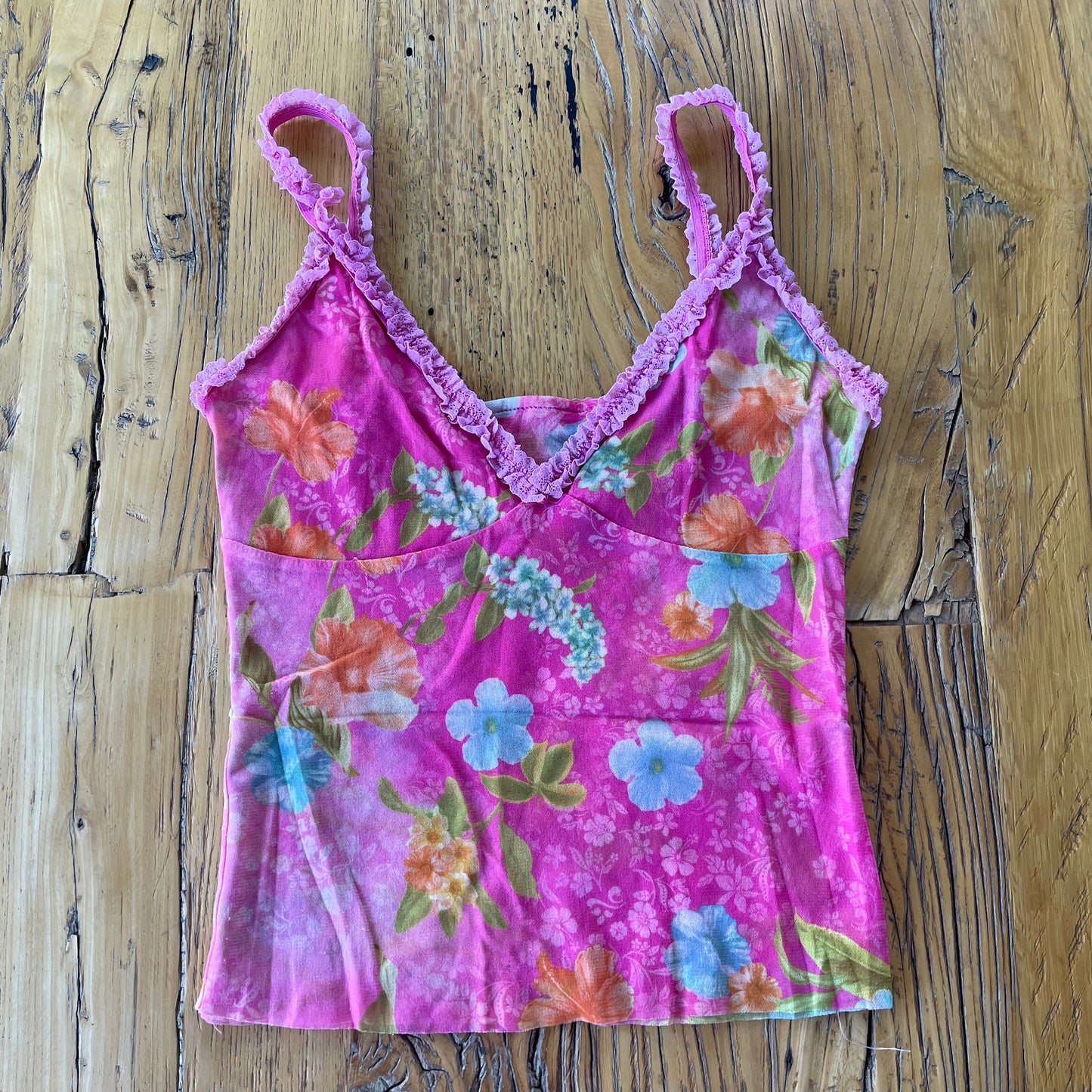 mesh floral cami