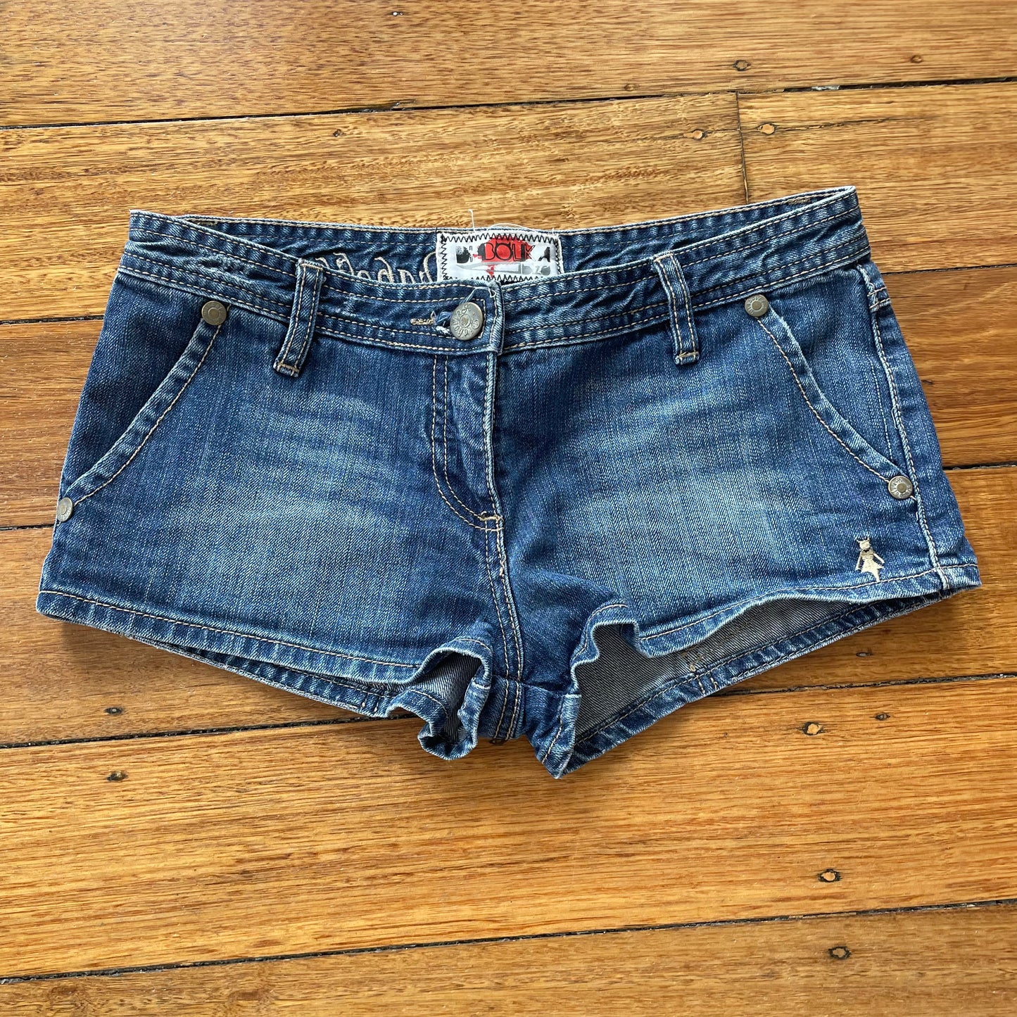 denim mini shorts