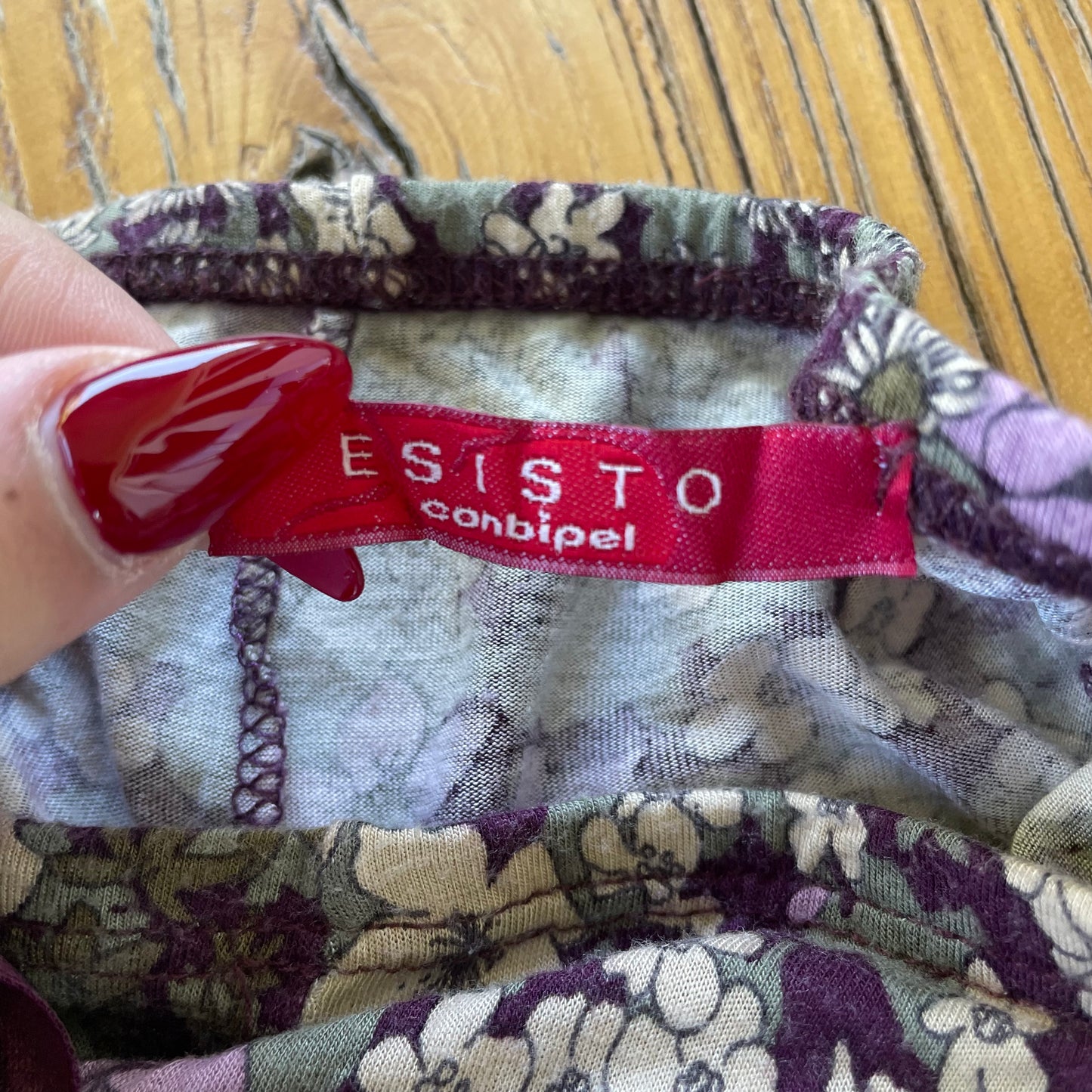 purple floral midi skirt