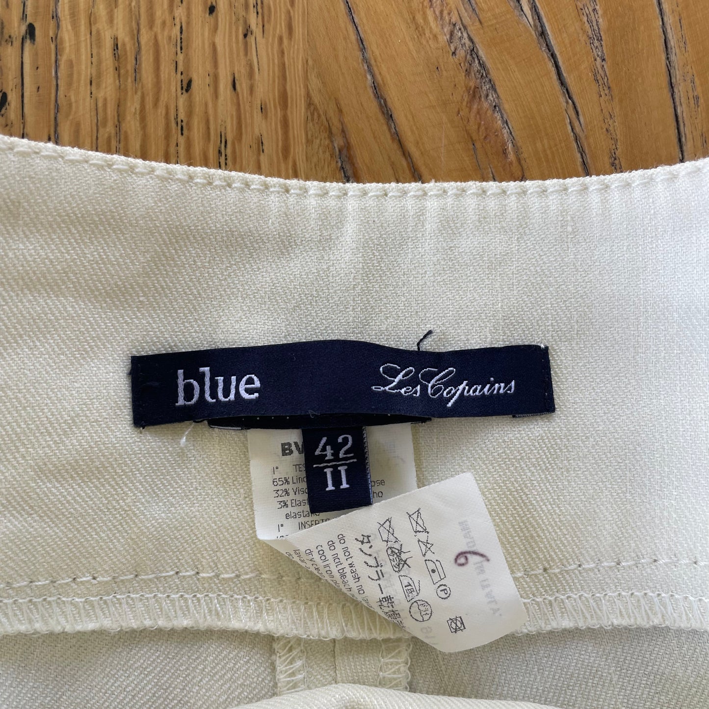 cream wide leg pants