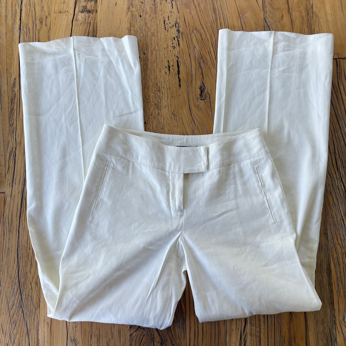 cream wide leg pants