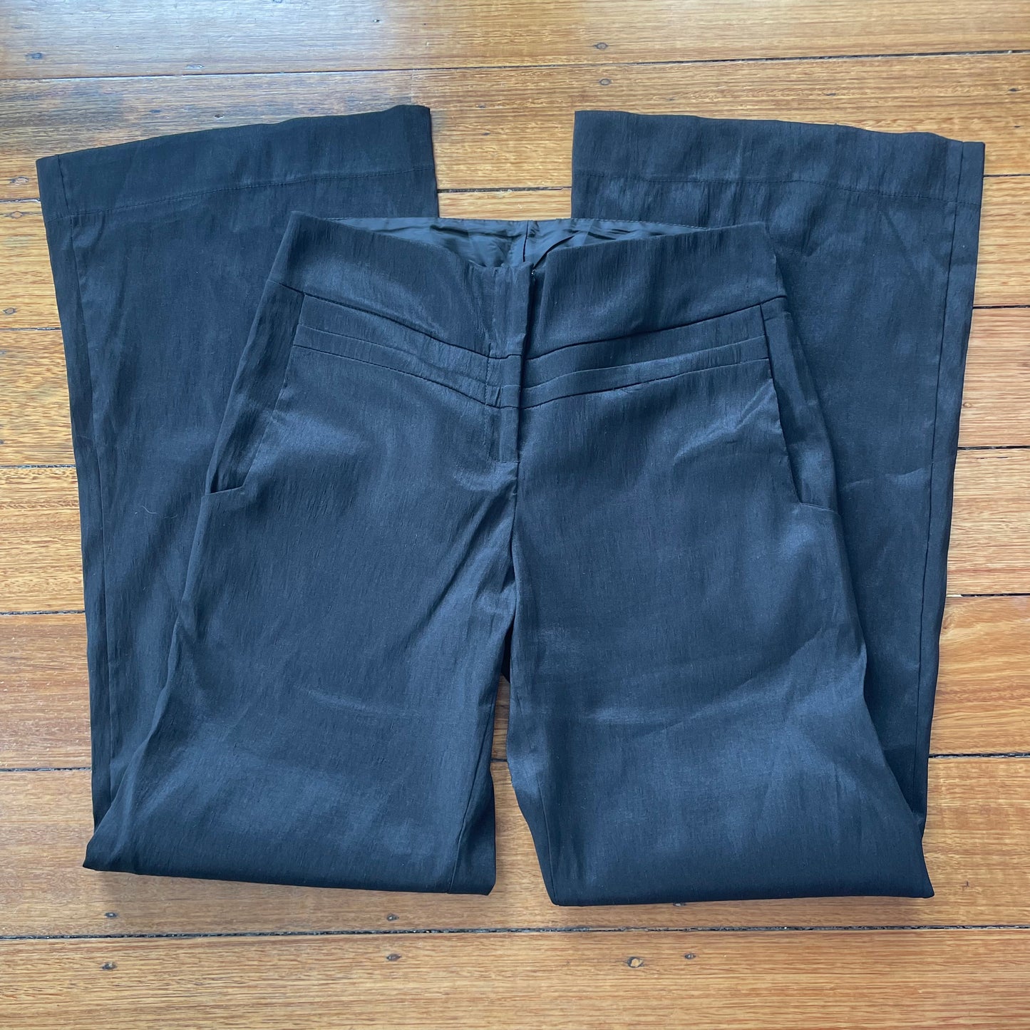 black wide leg trousers