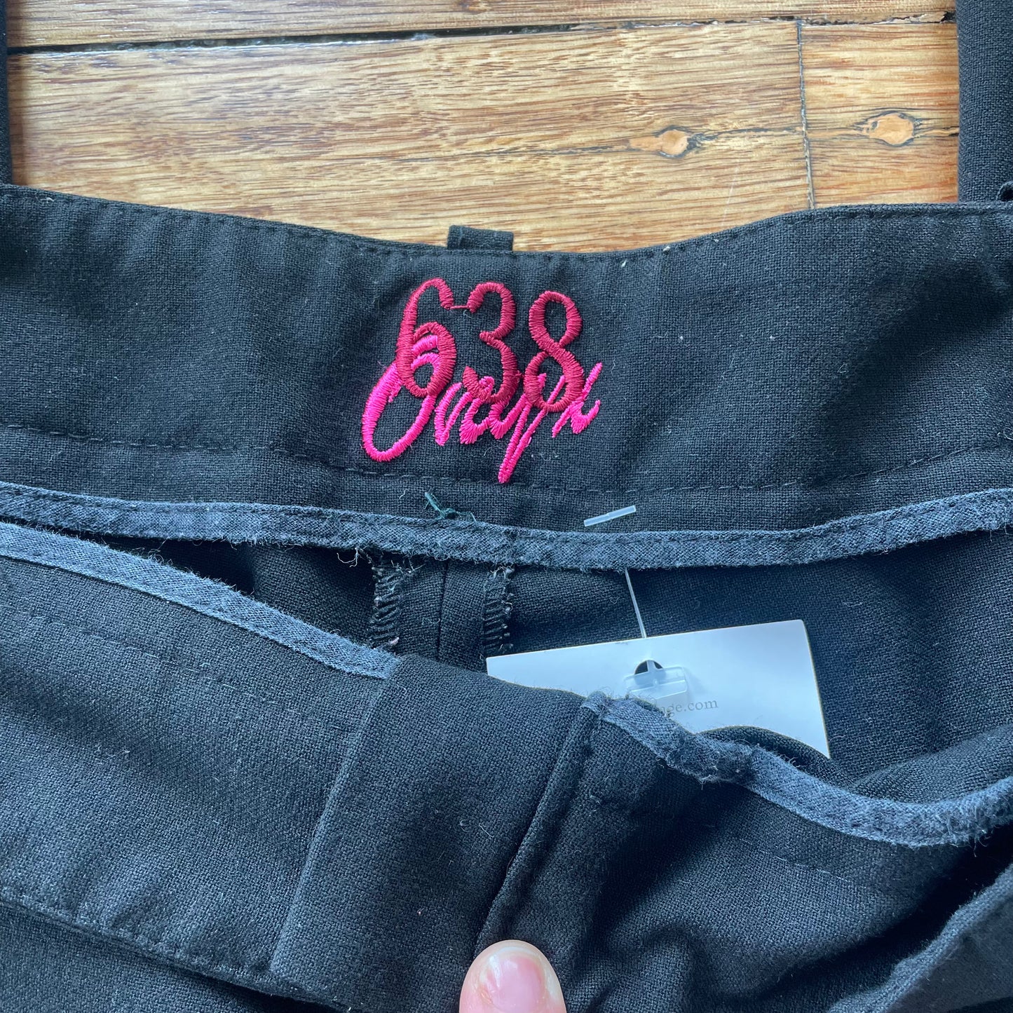 low rise black flared trousers