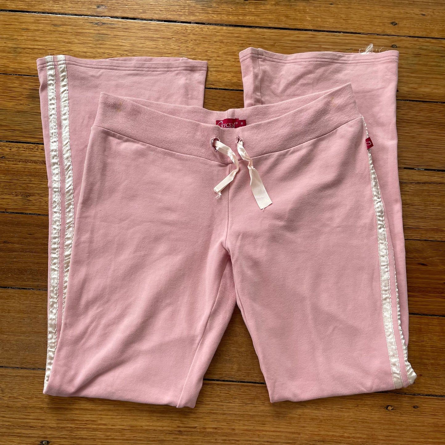 pink flared sweatpants