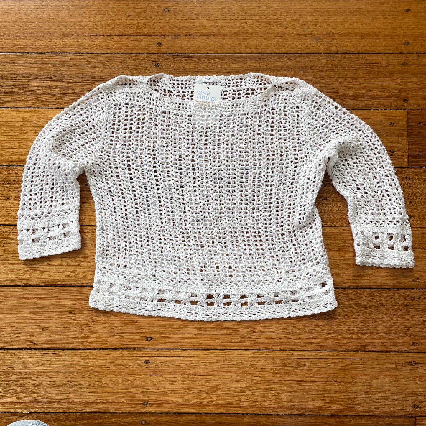 3/4 sleeve crochet top