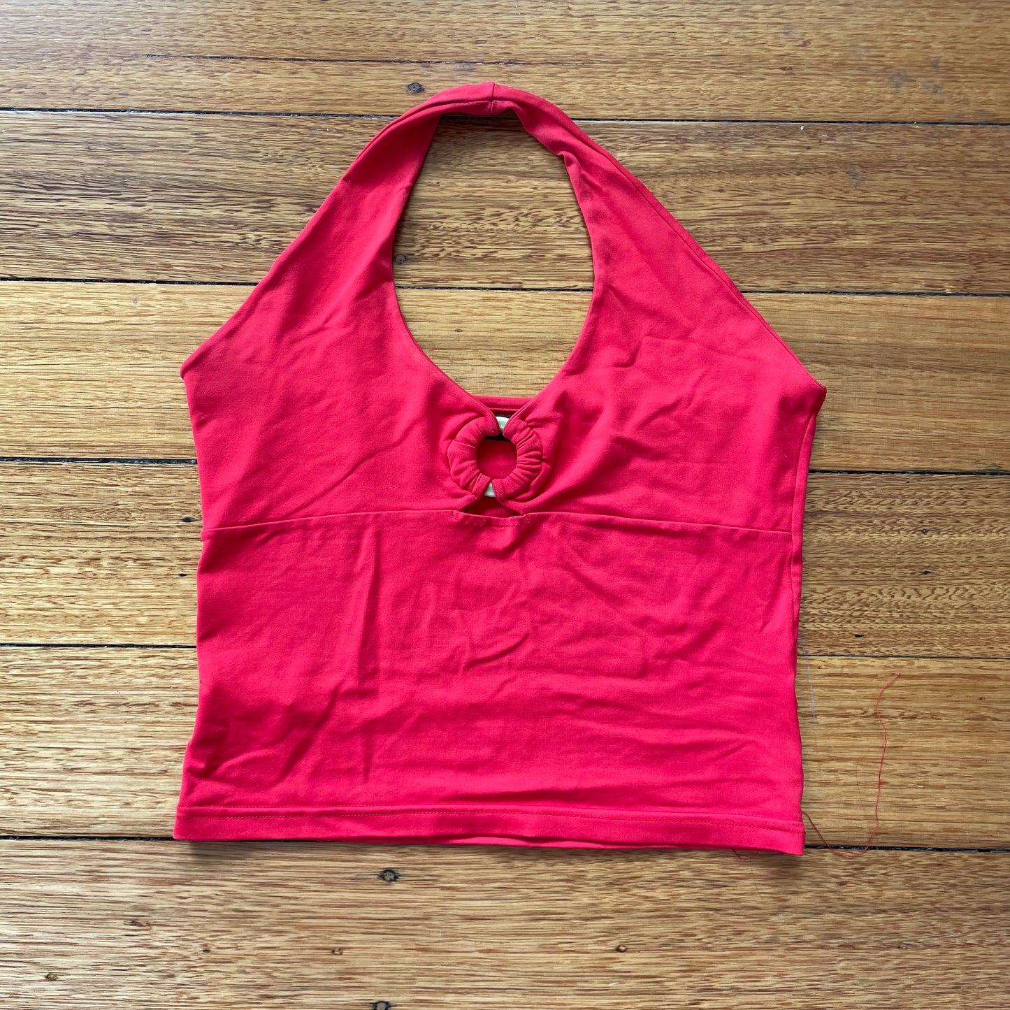 red ring halter top