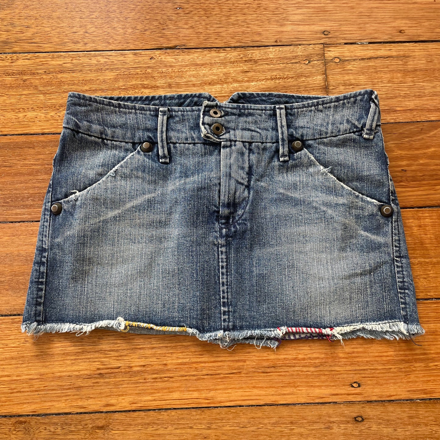 denim mini skirt
