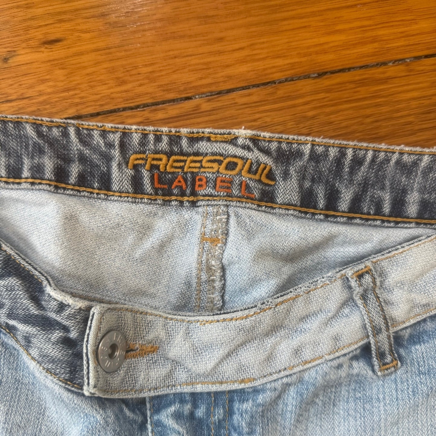 low rise light wash jeans