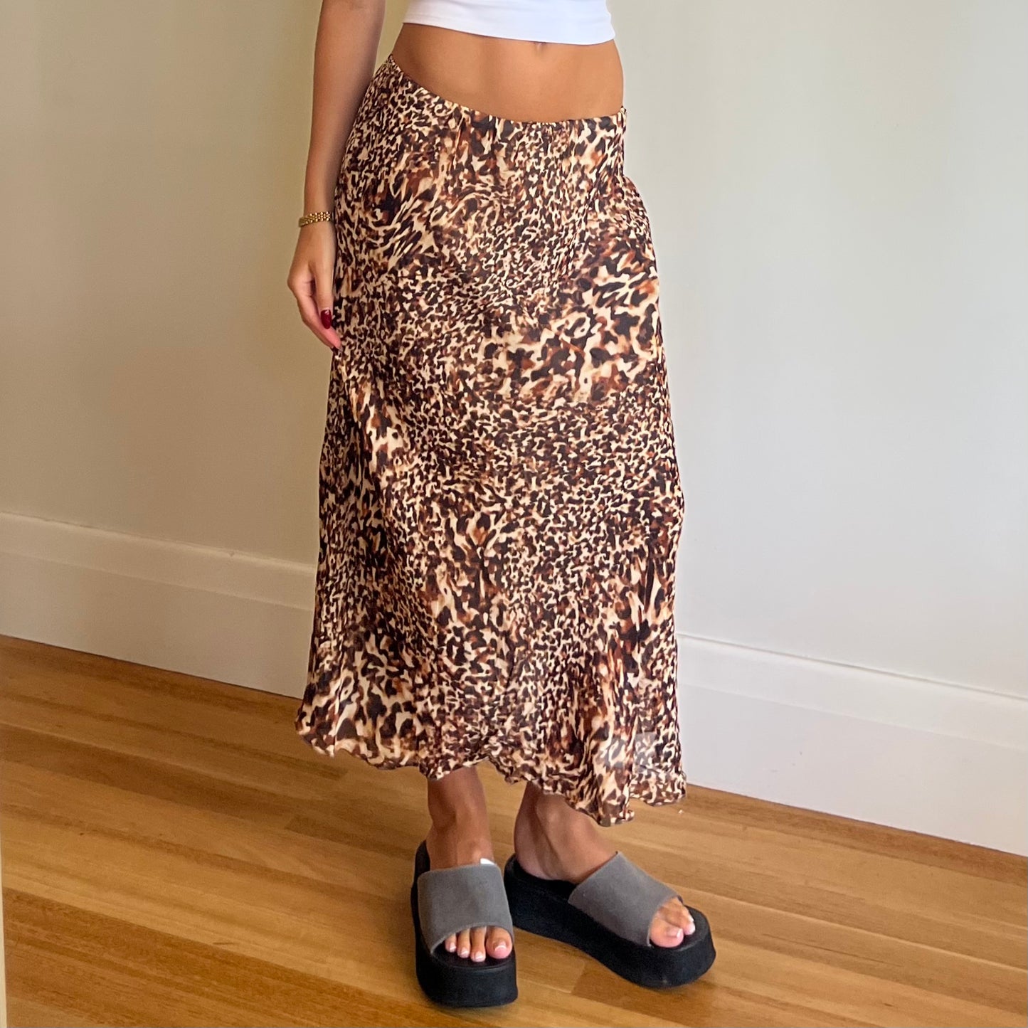 animal print maxi skirt