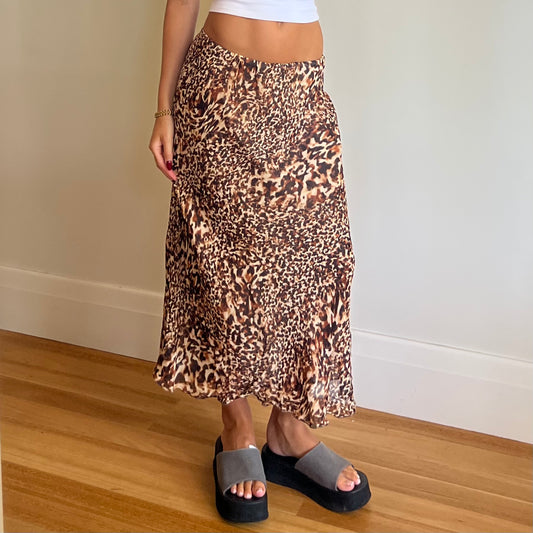 animal print maxi skirt